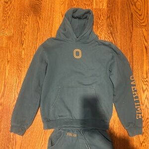 Overtime Kids Teal Hoodie with Gold Details Letters - Size Medium Youth